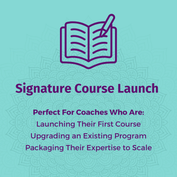 Image of an open book with wording: Signature Course Launch