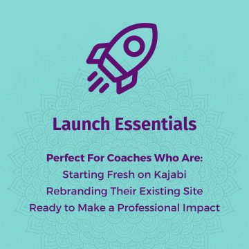 Image of a rocket ship with wording: Launch Essentials