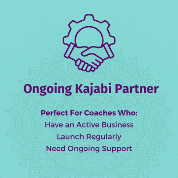Image of 2 shaking hands with wording: Ongoing Kajabi Partner