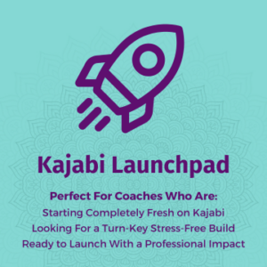 Image of Rocket Ship with wording: Kajabi Launchpad