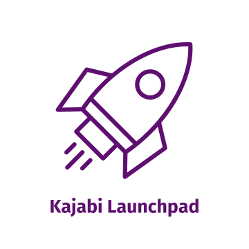 Image of Rocket Ship with wording: Kajabi Launchpad