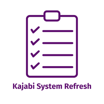 Image of a clipboard checklist with wording: Kajabi System Refresh