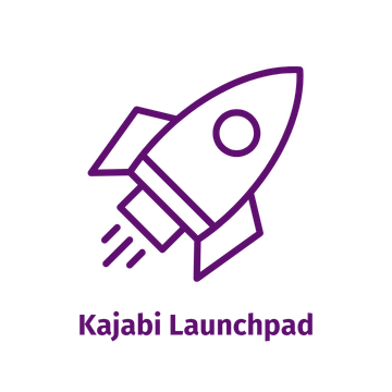 Image of Rocket Ship with wording: Kajabi Launchpad