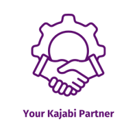 Image of a gear and handshake with wording: Your Kajabi Partner